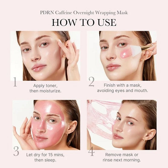 MEDICUBE - PDRN Pink Caffeine Overnight Wrapping Mask - 75ml - Image 3