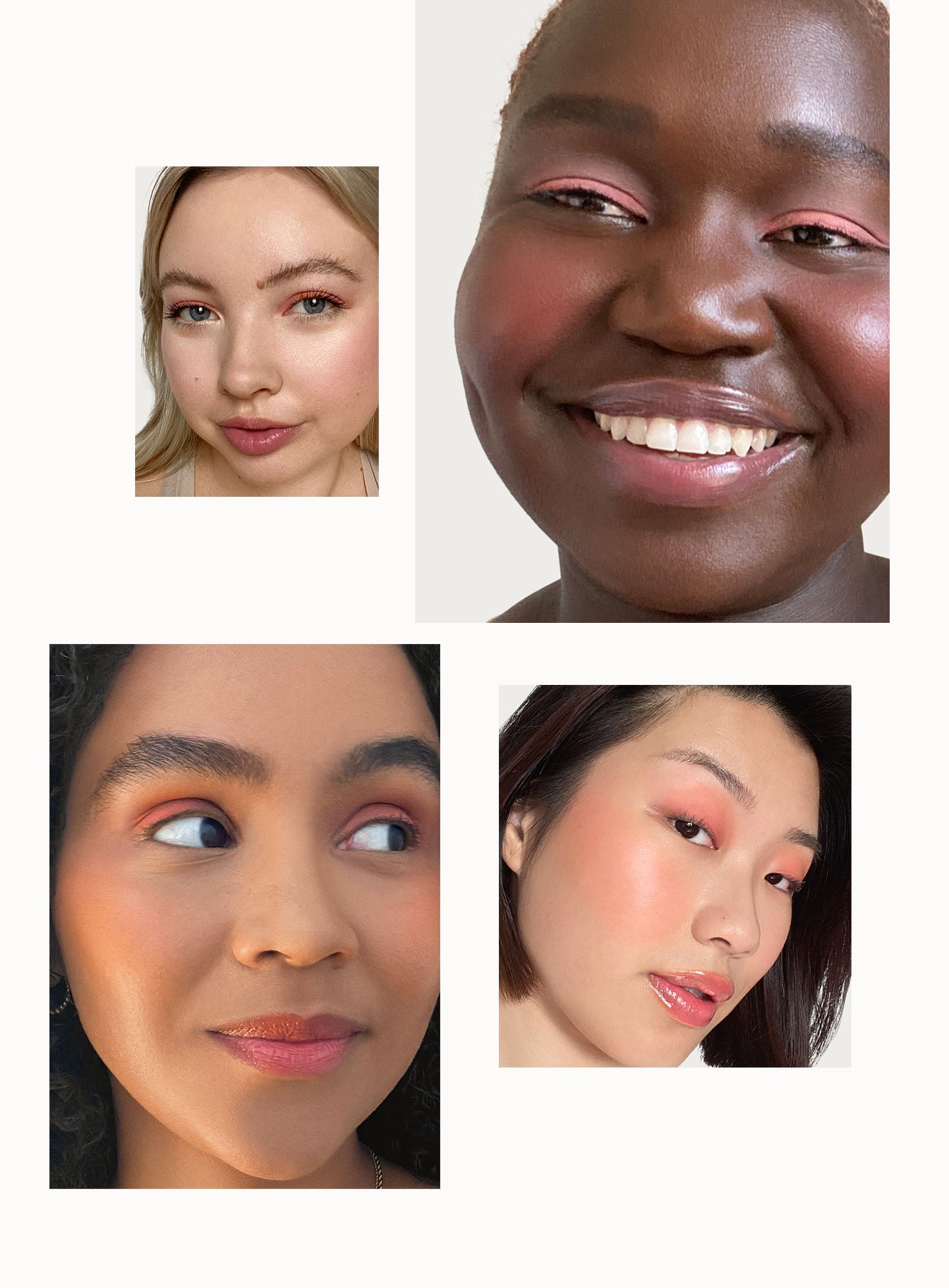 Nearly Rose| Models of different skin tones wear shade Nearly Rose of Rare Beauty's Stay Vulnerable Melting Blush.