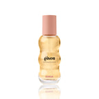 Gisou Honey Infused Hair Perfume in Sticky Toffee 15ml with a warm golden formula and light brown cap, highlighting the rich, toffee-inspired scent.