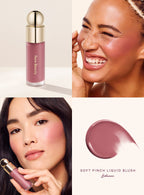 Believe| Rare Beauty's Soft Pinch Liquid Blush in the shade "Believe" applied on models of differing skin tones.