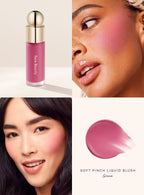 Grace| Rare Beauty's Soft Pinch Liquid Blush in the shade "Grace" applied on models of differing skin tones.