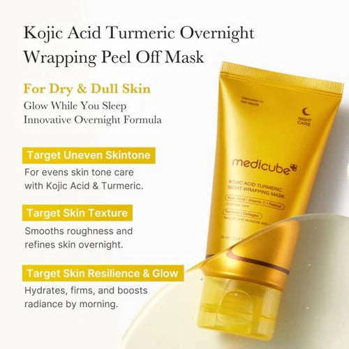 MEDICUBE - Kojic Acid Turmeric Night Wrapping Mask - 75ml - Image 4