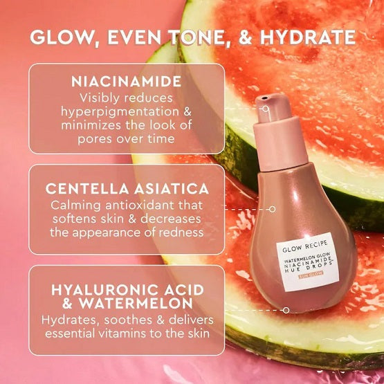 GLOW RECIPE - Watermelon Glow Niacinamide Hue Drops Sun Glow Serum - 40ML - Image 3