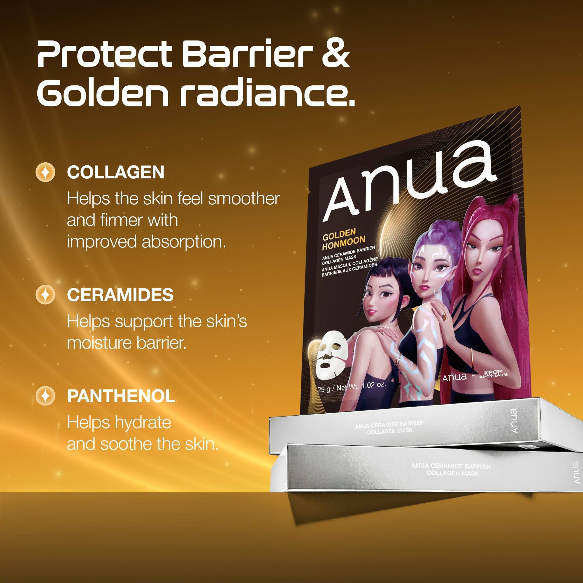 Golden Honmoon Barrier Collagen Mask 4ea - Image 3