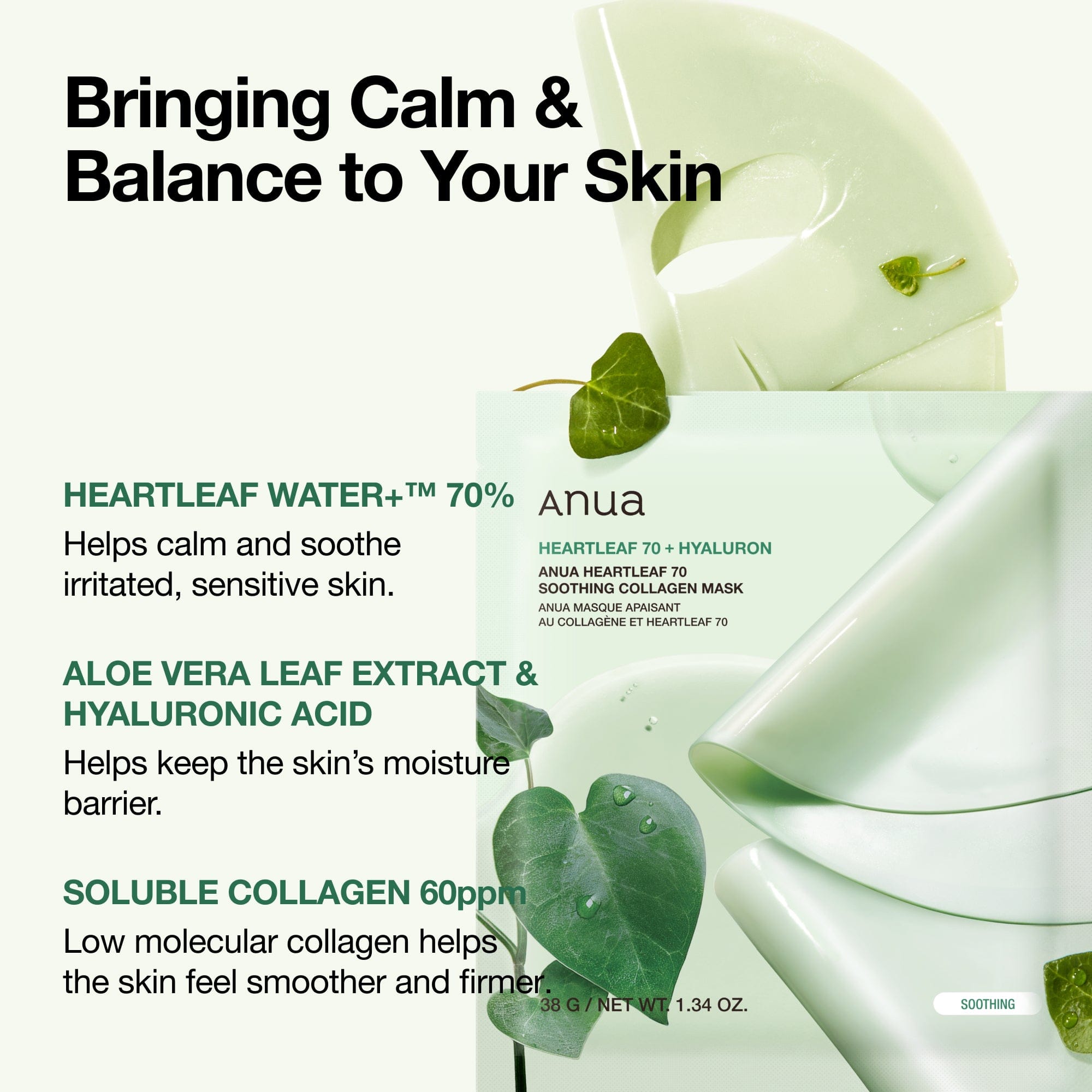 Heartleaf 70 Soothing Collagen Mask - Image 3