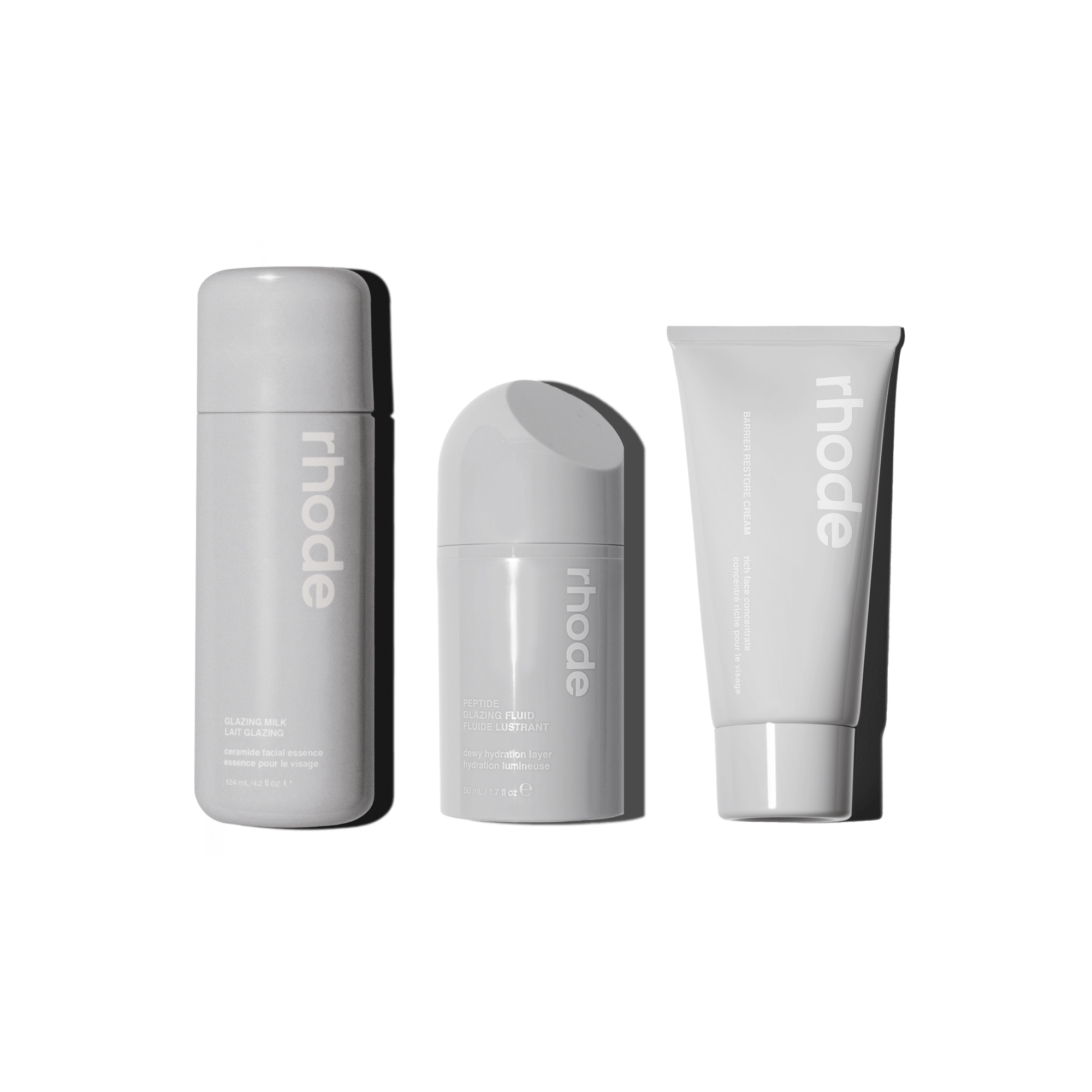 the barrier set - glazing milk, peptide glazing fluid, barrier restore cream