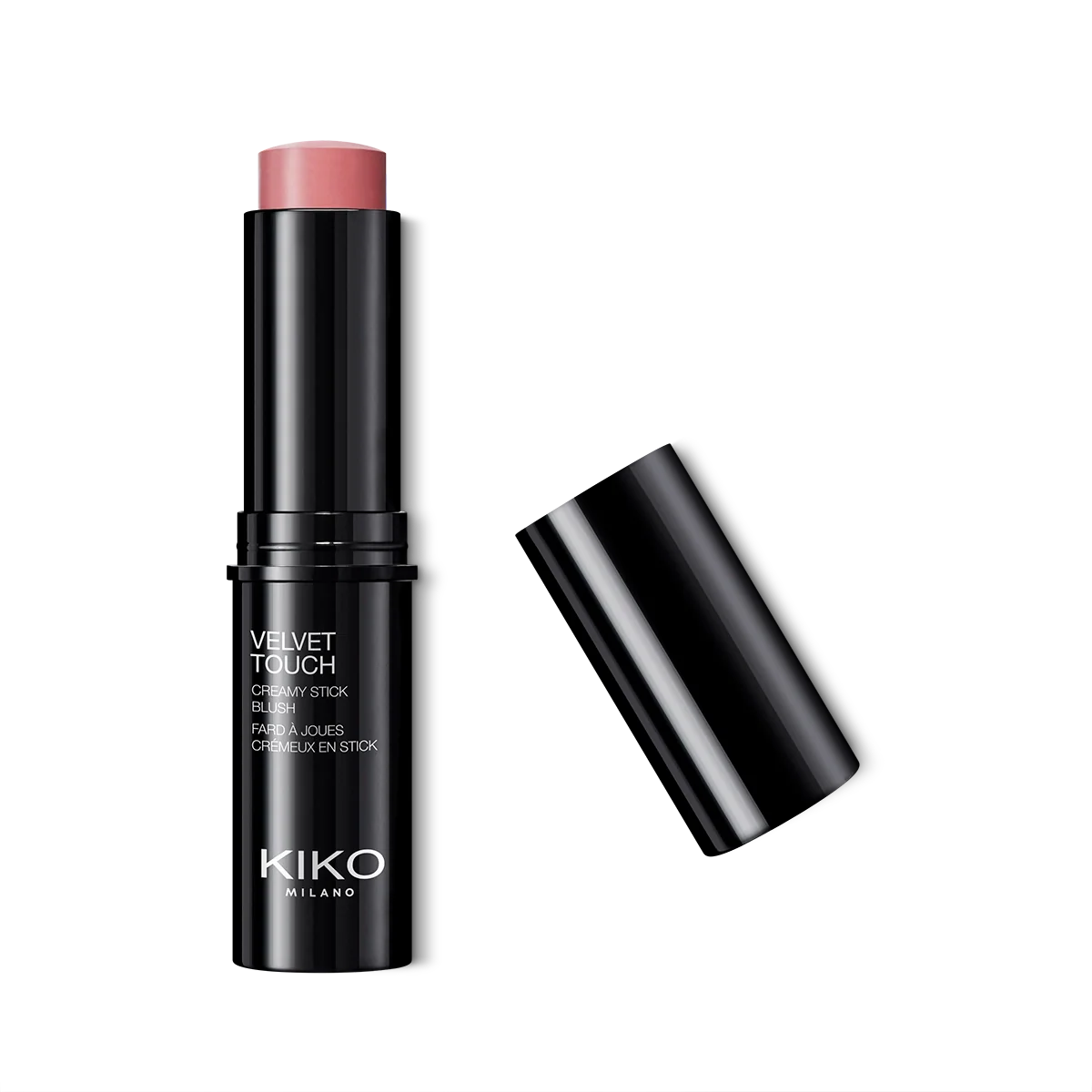 Velvet Cream Blush Stick, radiant pink shade, blendable on cheek, product shot 1 of 28.