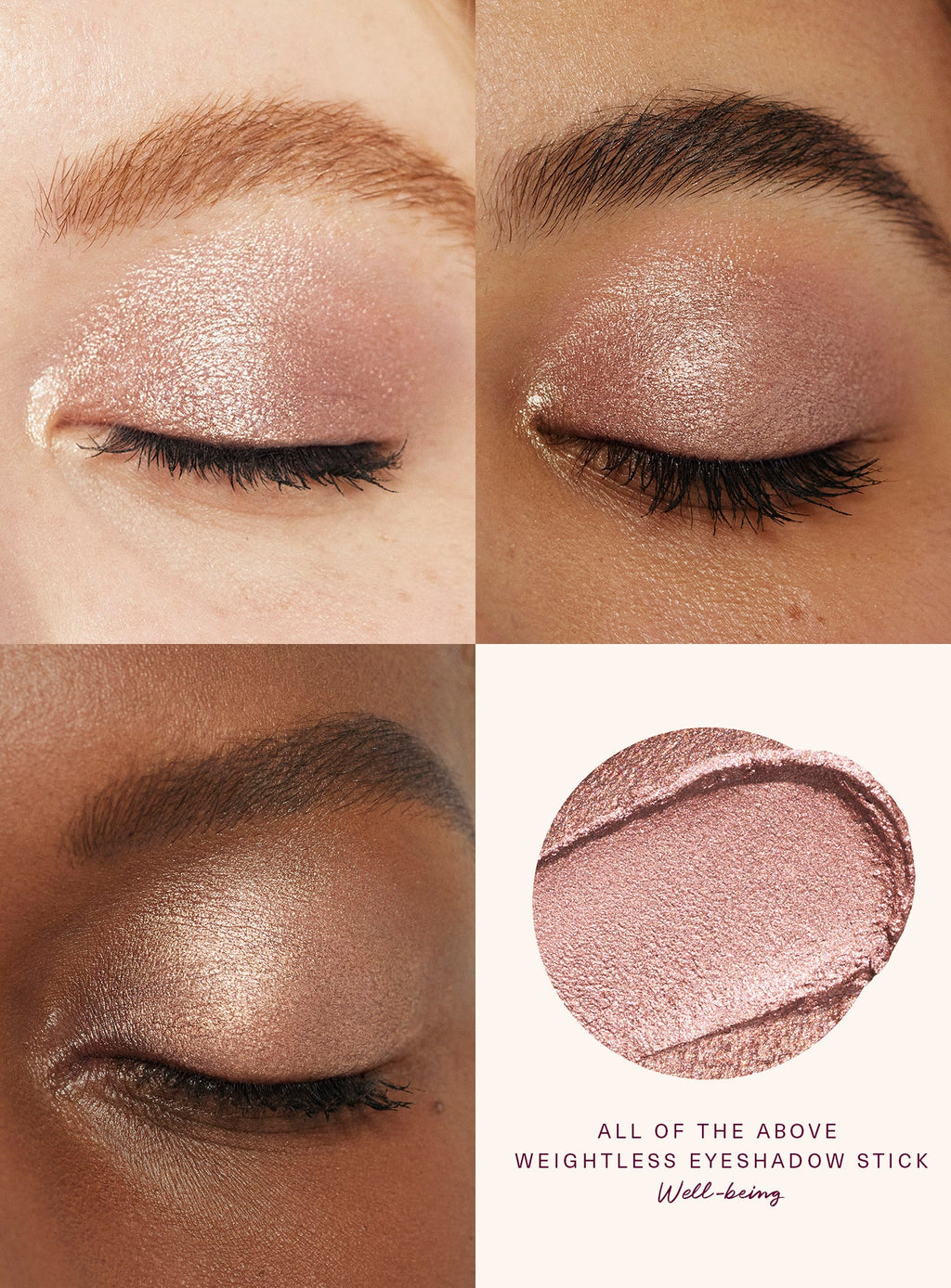 Well-Being| Rare Beauty's "Well Being" shade applied to different skin tones.