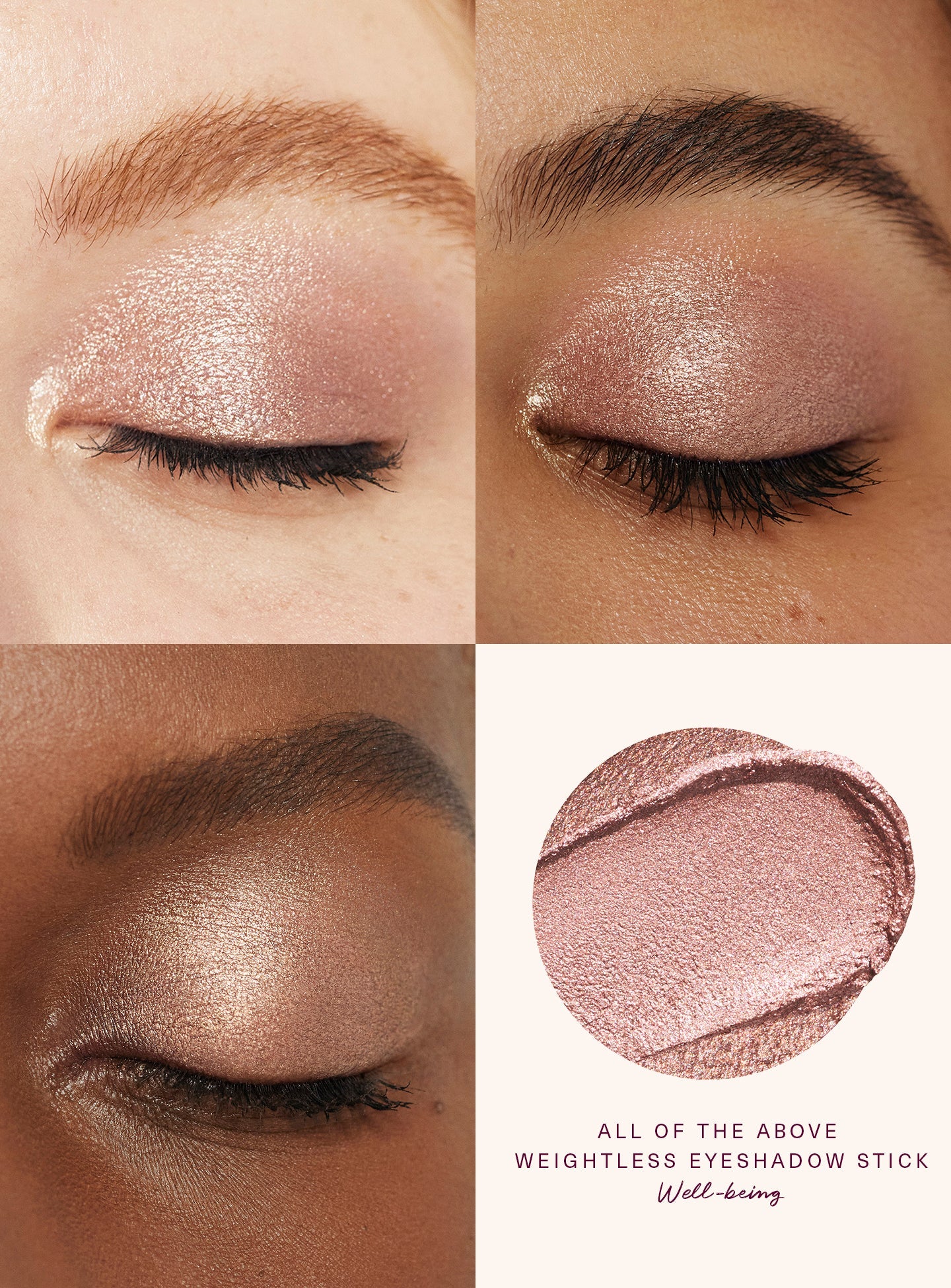 Well-Being| Rare Beauty's "Well Being" shade applied to different skin tones.