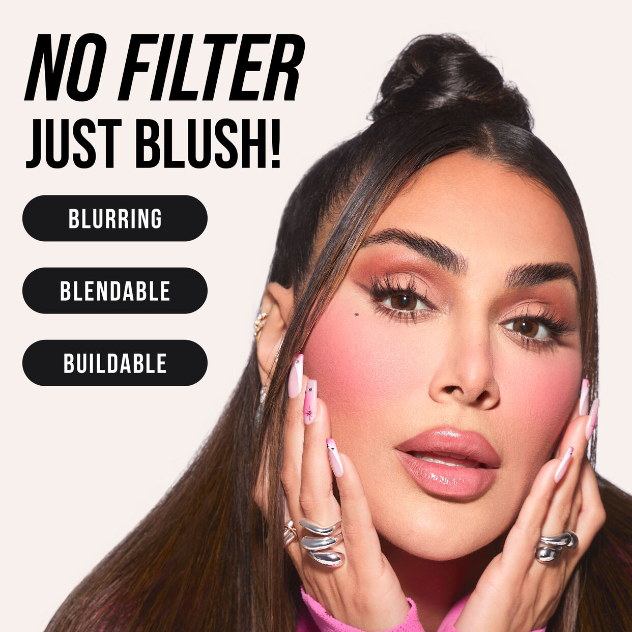 Huda Beauty Filter Liquid Blush in a vibrant shade, product image 6 of 13.