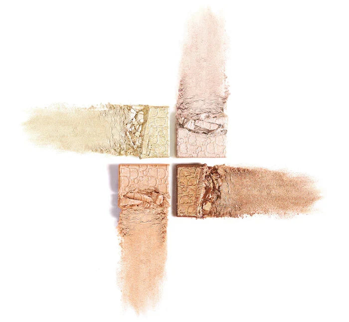 Palette with four shimmer shades for highlighting and blush.