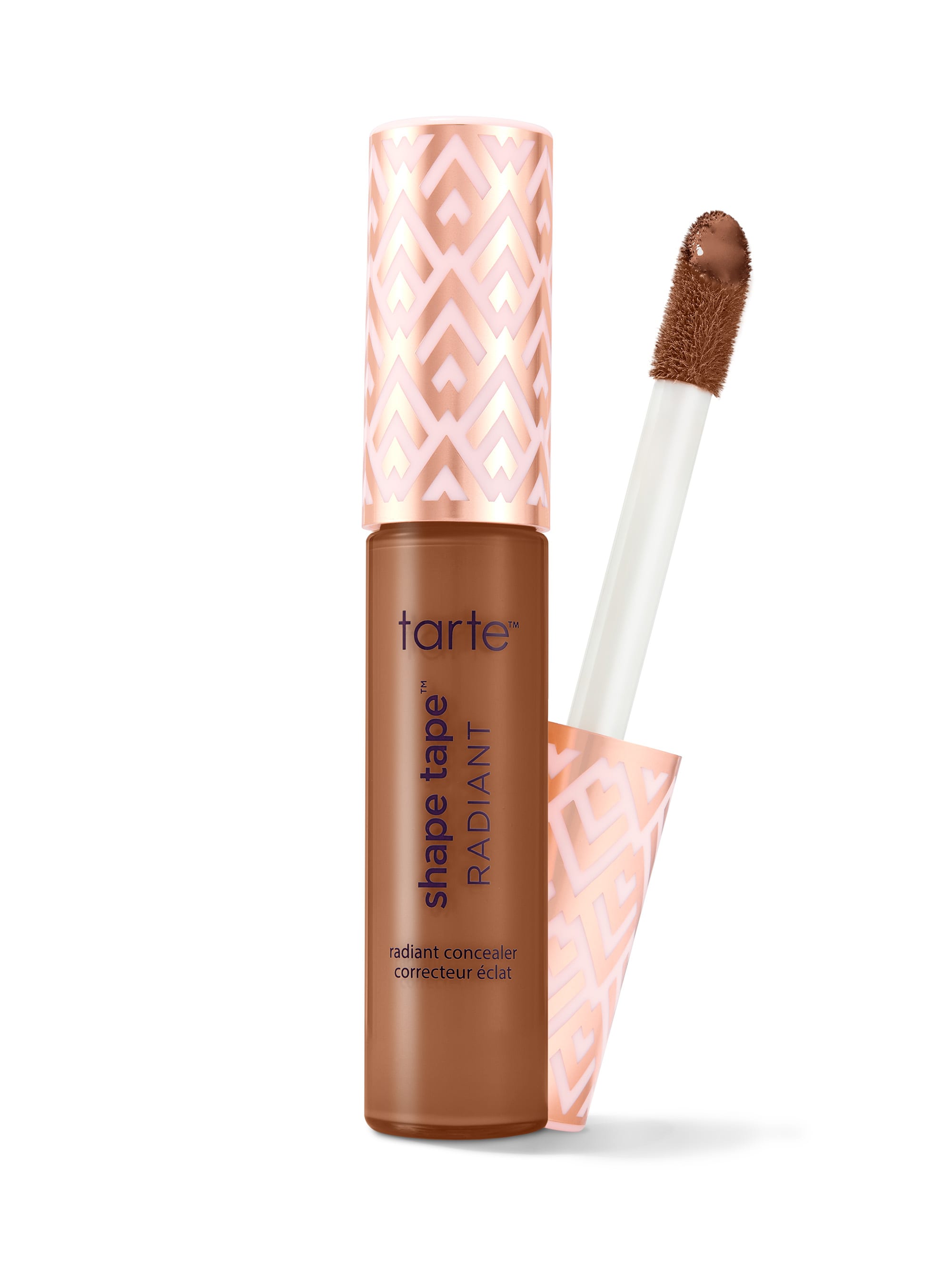 Tarte Shape Tape Radiant concealer with applicator on a white background